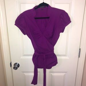 Purple Express Wrap Dress shirt
